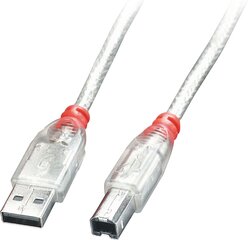 CABLE USB2 A-B 0.2M/TRANSPARENT 41750 LINDY cena un informācija | Savienotājkabeļi | 220.lv
