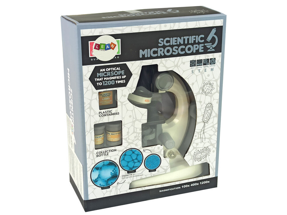 Rotaļlietu mikroskopa komplekts, balts цена и информация | Attīstošās rotaļlietas | 220.lv