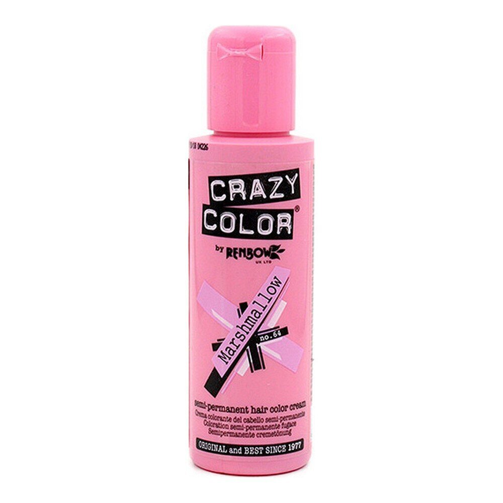 Vidēji noturīga matu krāsa Marshmallow Crazy Color Nº 64 (100 ml) цена и информация | Matu krāsas | 220.lv