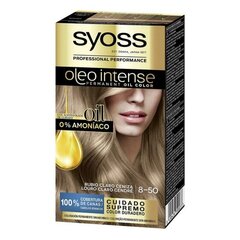 Noturīga matu krāsa Olio Intense Syoss Nº 8,50 Gaiši Pelēcīgi Blonds cena un informācija | Matu krāsas | 220.lv