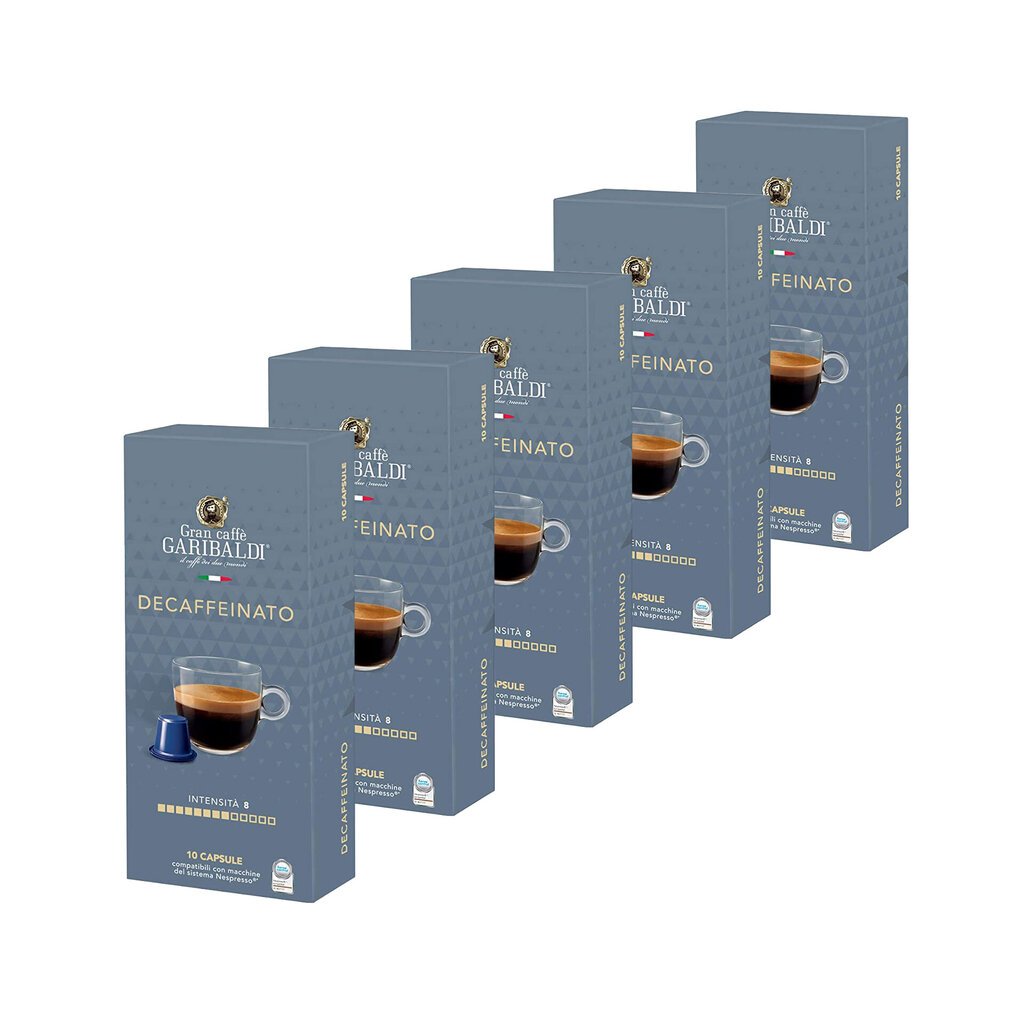 Kafijas kapsulas Gran Caffe Garibaldi - Decaffeinato, Nespresso® aparātiem, 50 gab. цена и информация | Kafija, kakao | 220.lv