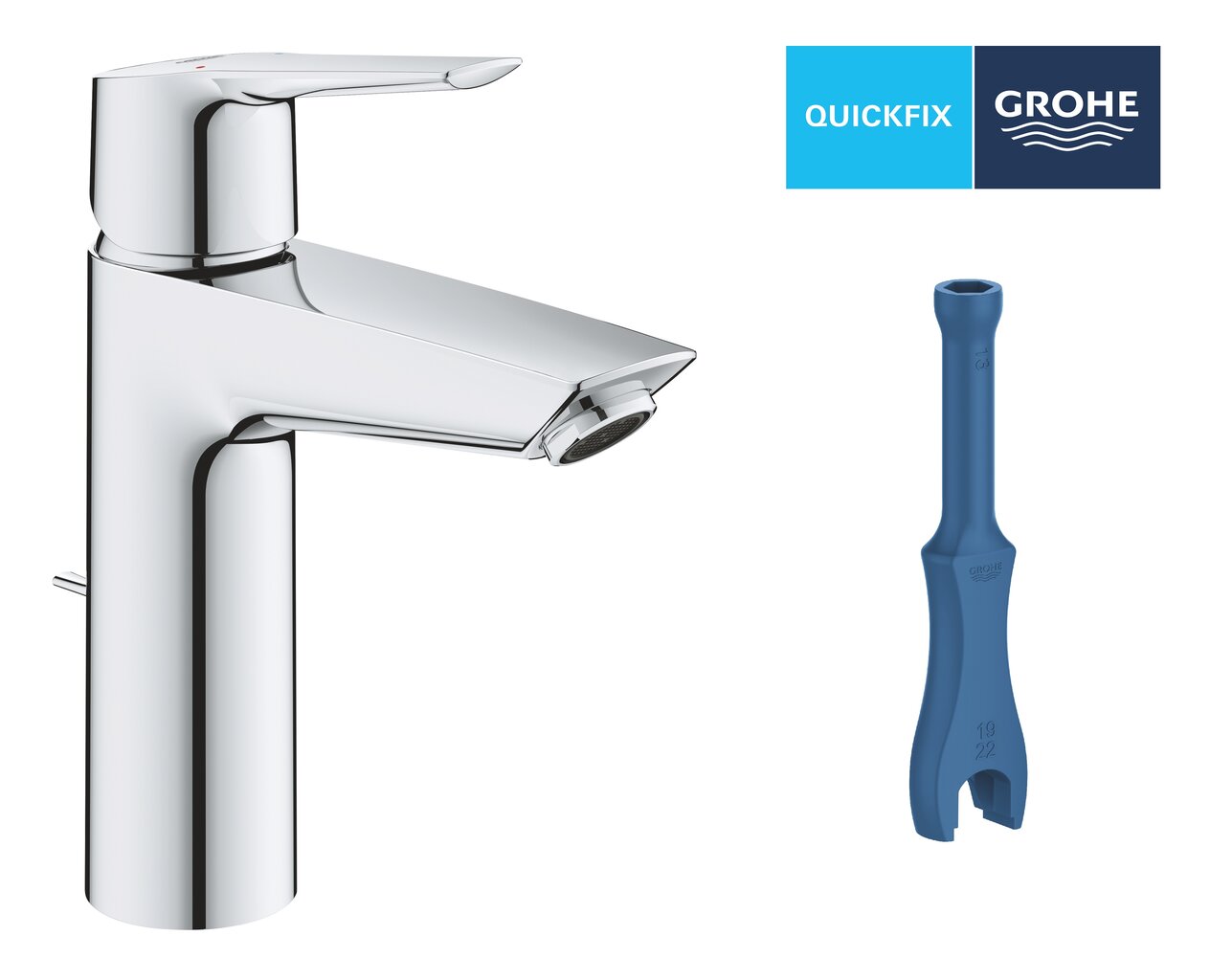 GROHE QuickFix Start izlietnes jaucējkrāns, M izmēra, pop-up d.v., hroms, 23455002 cena un informācija | Jaucējkrāni | 220.lv