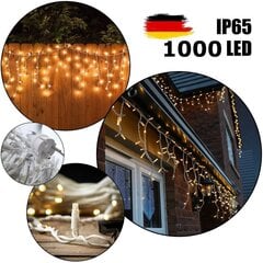 1000 LED spuldžu profesionāla āra virtene Lāstekas Brosberg, 30 m, silti baltā krāsā цена и информация | Гирлянды | 220.lv