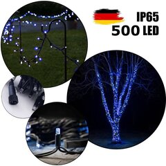 Profesionāla āra virtene no 500 LED spuldzēm Brosberg, zilā krāsā cena un informācija | Ziemassvētku lampiņas, LED virtenes | 220.lv