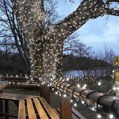 Profesionāla āra virtene no 300 LED spuldzēm Brosberg, vēsi baltā krāsā cena un informācija | Ziemassvētku lampiņas, LED virtenes | 220.lv