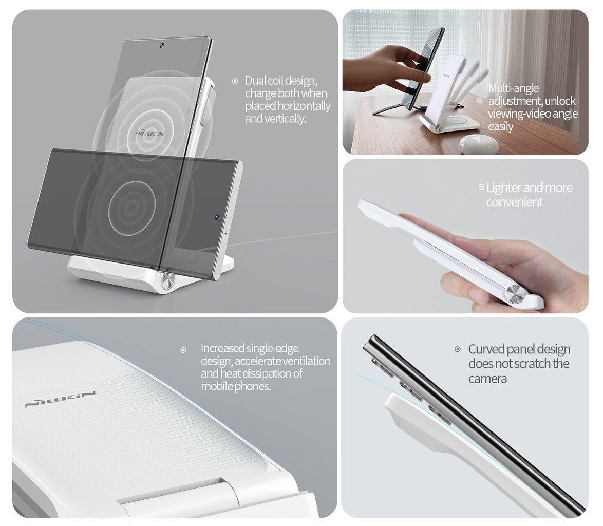 Nillkin PowerTrio 3in1 Wireless Charger for Huawei Watch White cena un informācija | Lādētāji un adapteri | 220.lv