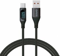 Кабель Savio USB-A Male - USB Type-C Male with Digital Display 1 м цена и информация | Кабели для телефонов | 220.lv