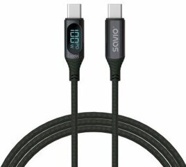 Кабель Savio USB Type-C Male - USB Type-C Male with Digital Display 1 м цена и информация | Кабели для телефонов | 220.lv