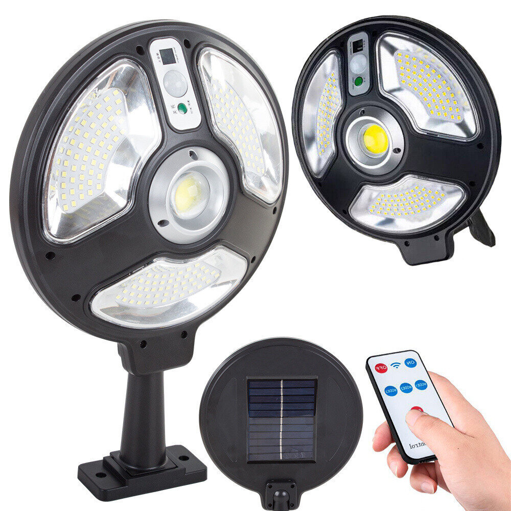 3 gaismas režīmi 150 LED saules lampa ar krēslas un kustības sensoru cena un informācija | Galda lampas | 220.lv