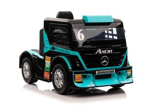 Viens elektroauto ar piekabi Mercedes-Benz Axor XMX622, zils cena un informācija | Bērnu elektroauto | 220.lv