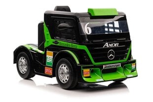 Viens elektroauto ar piekabi Mercedes-Benz Axor XMX622, zaļš cena un informācija | Bērnu elektroauto | 220.lv