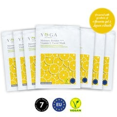 100% vegāniskas un zīda sejas maskas ar citrona ekstraktu, hialuronskābes sejas maska, C vitamīna sejas maska, (Iepakojumā 7) Yogasuper. cena un informācija | Sejas maskas, acu maskas | 220.lv