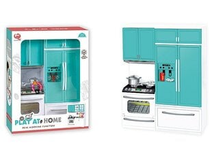 Rotaļu virtuves iekārta ar piederumiem Play at Home (zila) cena un informācija | Rotaļlietas meitenēm | 220.lv