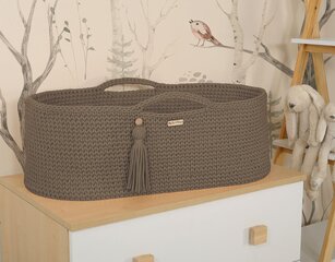 Zīdaiņu gulta Moses basket BOHO Handmade - mocca cena un informācija | Zīdaiņu gultas | 220.lv