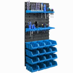 16 sakraujamas kastes ar sienas plauktu 39 x 78 cm Instrumentu turētājs cena un informācija | Instrumentu kastes | 220.lv