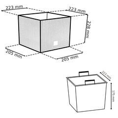 botle 3 antracīta rotangpalmas puķu podu komplekts Trapecveida raksta augstums: 22 + 26 + 32 cm ar kvadrātveida ieliktni cena un informācija | Puķu podi | 220.lv