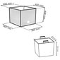 botle 3 antracīta rotangpalmas puķu podu komplekts Trapecveida raksta augstums: 26 + 32 + 42 cm ar kvadrātveida ieliktni cena un informācija | Puķu podi | 220.lv