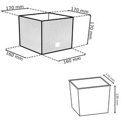 botle 3 balts rotangpalmas puķu podu komplekts Trapecveida raksta augstums: 17 + 20 + 22 cm ar kvadrātveida ieliktni cena un informācija | Puķu podi | 220.lv