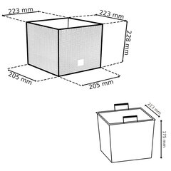 botle 3 kvadrātveida plastmasas brūns trapecveida konteiners rotangpalmas puķu pods H 22 + 26 + 32 cm cena un informācija | Puķu podi | 220.lv