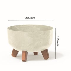 Bonsai puķu pods ar kājām stādītāju Mini Garden apaļa 23,5 cm puķu kaste plastmasas krēmbetona cena un informācija | Puķu podi | 220.lv