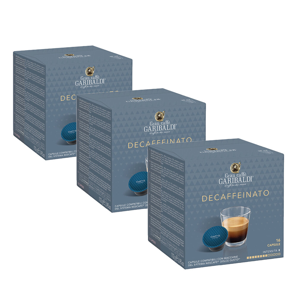 Gran Caffe Garibaldi - Decaffeinato, 48 gab. Dolce Gusto automātiem piemērotas kapsulas cena un informācija | Kafija, kakao | 220.lv