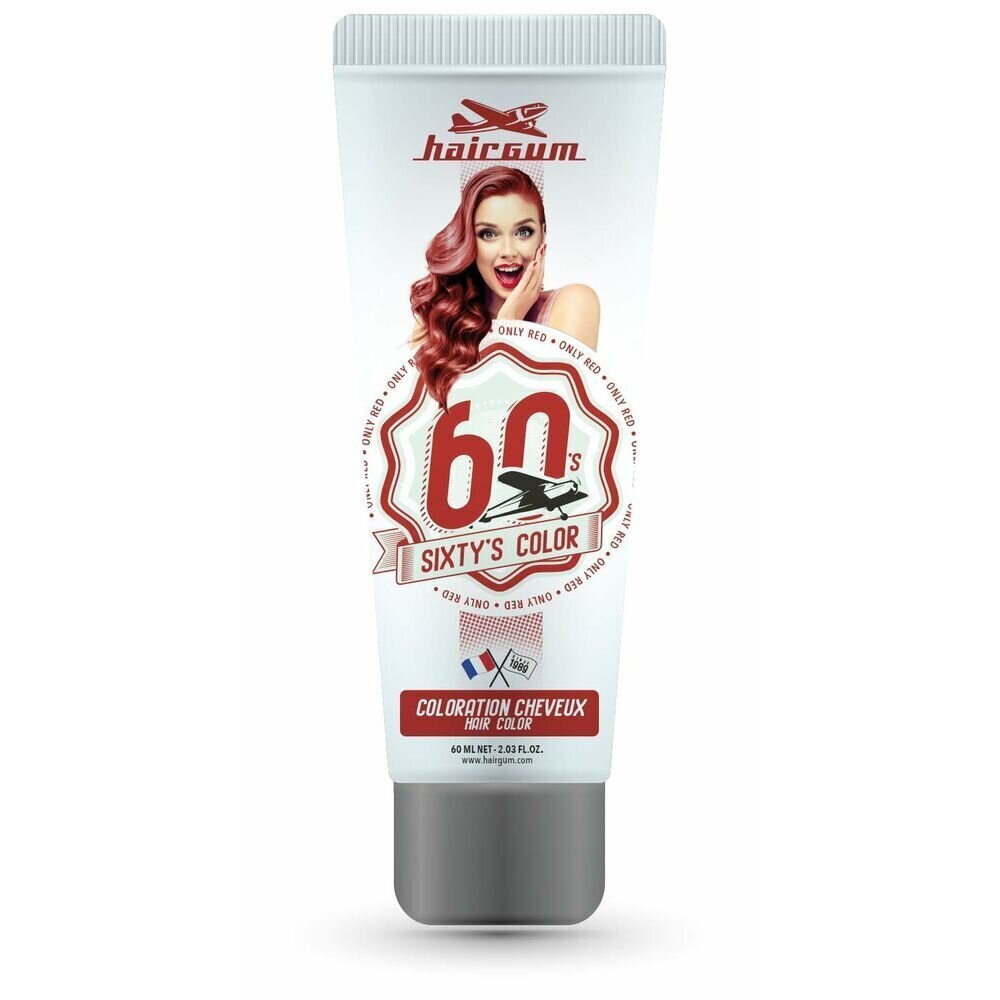 Daļēji pastāvīga matu krāsa Hairgum Sixty's Color only (60 ml) cena un informācija | Matu krāsas | 220.lv