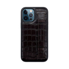 ZILLIONAIRE iPhone 12 Pro Max (6,7″) Croco Finger ādas apvalks – Brūns цена и информация | Чехлы для телефонов | 220.lv