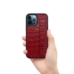ZILLIONAIRE iPhone 12 Pro Max (6,7″) Croco Finger ādas apvalks – Sarkans cena un informācija | Telefonu vāciņi, maciņi | 220.lv