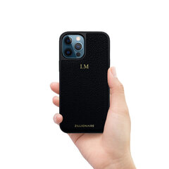 ZILLIONAIRE iPhone 12 Pro Max (6,7″) Pebbled ādas apvalks – Melns cena un informācija | Telefonu vāciņi, maciņi | 220.lv