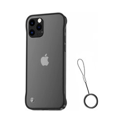 Bezrāmju caurspīdīgs apvalks priekš iPhone 12 Pro Max (6,7″) – Melns cena un informācija | Telefonu vāciņi, maciņi | 220.lv