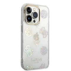 Guess PC/TPU Peony Glitter Case for iPhone 14 Pro White cena un informācija | Telefonu vāciņi, maciņi | 220.lv