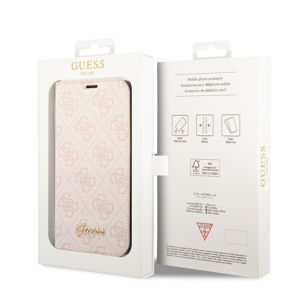 Guess PC/TPU 4G Metal Camera Outline Book Case for iPhone 14 Plus Pink цена  | 220.lv