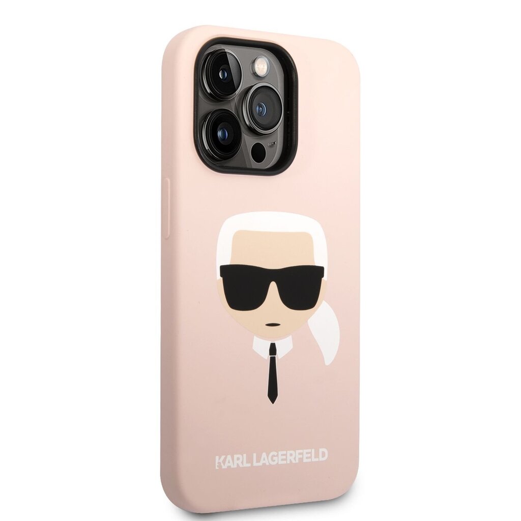 Karl Lagerfeld Liquid Silicone Karl Head Case for iPhone 14 Pro Max Pink  цена | 220.lv