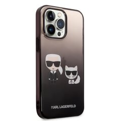 Karl Lagerfeld Gradient Karl and Choupette Case for iPhone 14 Pro Max Black cena un informācija | Telefonu vāciņi, maciņi | 220.lv