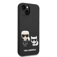 Karl Lagerfeld and Choupette Liquid Silicone Case for iPhone 14 Black cena un informācija | Telefonu vāciņi, maciņi | 220.lv