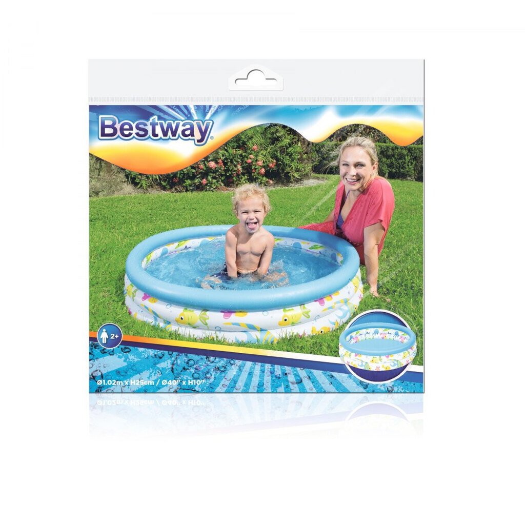 Piepūšamais baseins Bestway, 102x25 cena un informācija | Baseini | 220.lv
