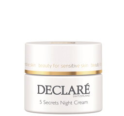 Relaksējošs nakts krēms Declare 5 Secrets Night Cream (50 ml) cena un informācija | Declare Smaržas, kosmētika | 220.lv