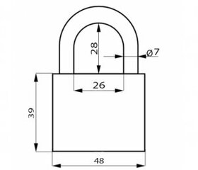 Навесной замок QLOCK KZS 50 цена и информация | Дверные замки | 220.lv