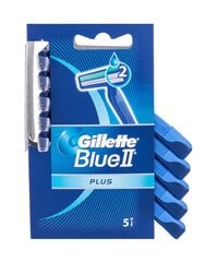 Vienreizlietojamie skuvekļi vīriešiem Gillette Blue II Plus, 5 gab. cena un informācija | Skūšanās piederumi, kosmētika | 220.lv