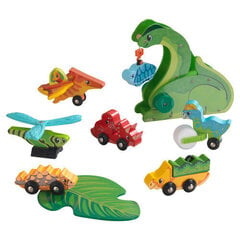 Набор деревянных фигурок динозавров Kidkraft Adventure Tracks™ Dino World: Prehistoric Pals Pack цена и информация | Конструктор автомобилей игрушки для мальчиков | 220.lv