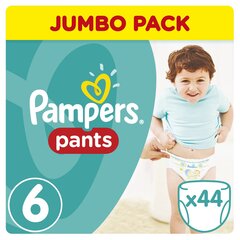 Autiņbiksītes-biksītes PAMPERS Pants. JP, 6 izmērs 15+ kg, 44 gab. cena un informācija | Autiņbiksītes | 220.lv