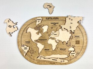 Деревянный пазл для детей «Карта мира» цена и информация | Развивающие игрушки | 220.lv