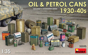 Сборная модель Miniart - Oil & Petrol Cans 1930s-1940s Building & Accessories Series, 1/35, 35595 цена и информация | Склеиваемые модели | 220.lv