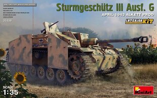 Līmējams modelis  MiniArt 35338 Sturmgeschutz III Ausf. G April 1943 Alkett Prod. Interior Kit 1/35 cena un informācija | Līmējamie modeļi | 220.lv