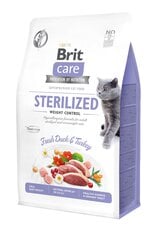 Brit Care Cat Grain-Free Sterilized Weight Control корм для кошек 0,4кг цена и информация | Сухой корм для кошек | 220.lv