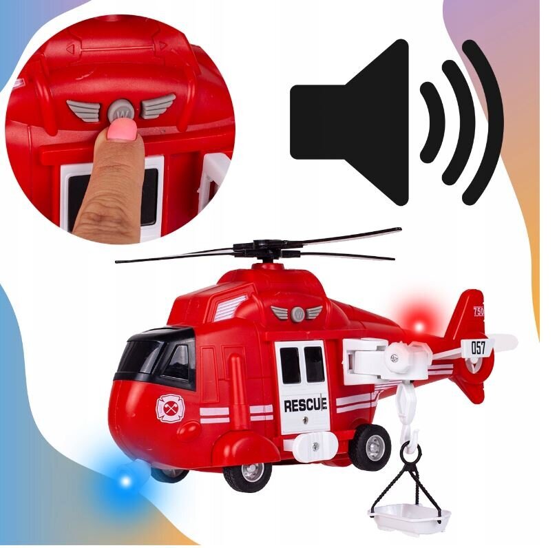 Ugunsdzēsības helikopters ar skaņām un gaismām, 1:16 cena un informācija | Rotaļlietas zēniem | 220.lv