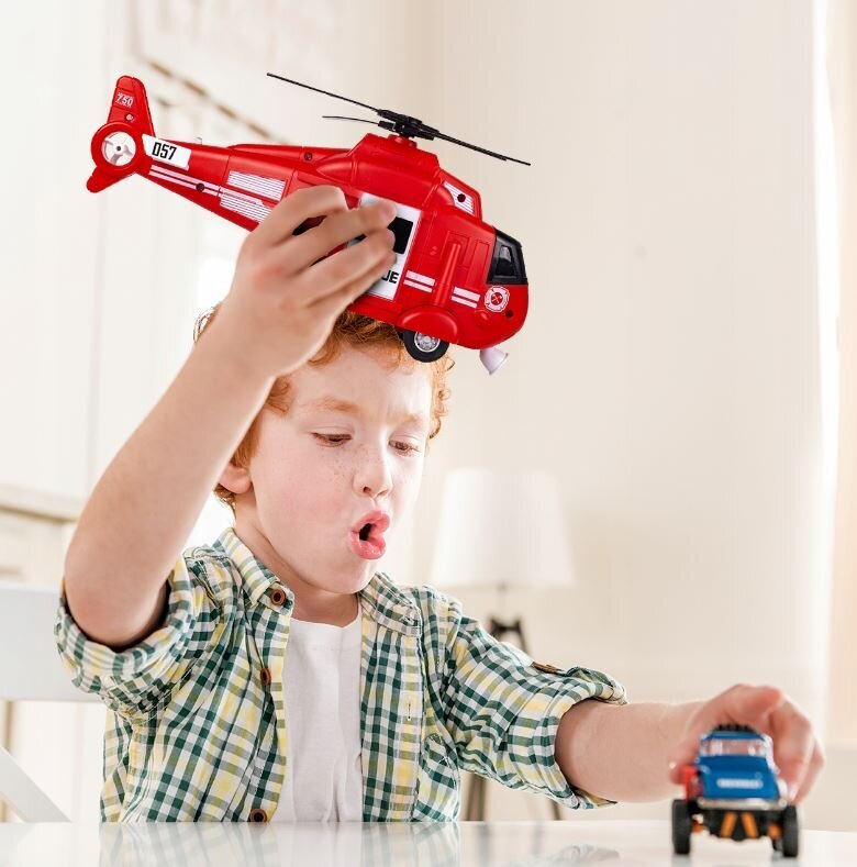 Ugunsdzēsības helikopters ar skaņām un gaismām, 1:16 cena un informācija | Rotaļlietas zēniem | 220.lv