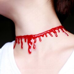 Кровь на Хэллоуин, ожерелье - имитация на шее цена и информация | Карнавальные костюмы, парики и маски | 220.lv