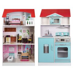 Деревянный дом/кухня 2 в 1 Play & Learn цена и информация | Развивающие игрушки | 220.lv