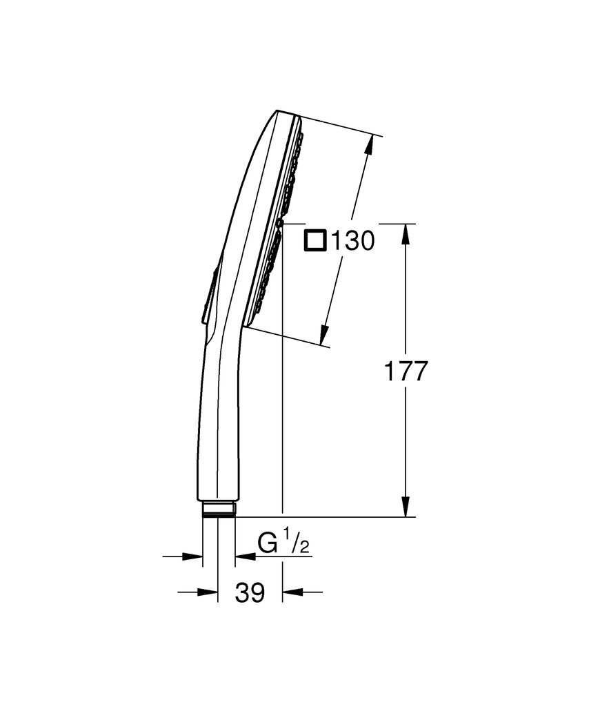 GROHE QuickFix Vitalio 130 SmartActive Cube rokas duša, 3 plūsmas, hroms, 26595000 cena un informācija | Aksesuāri jaucējkrāniem un dušai | 220.lv